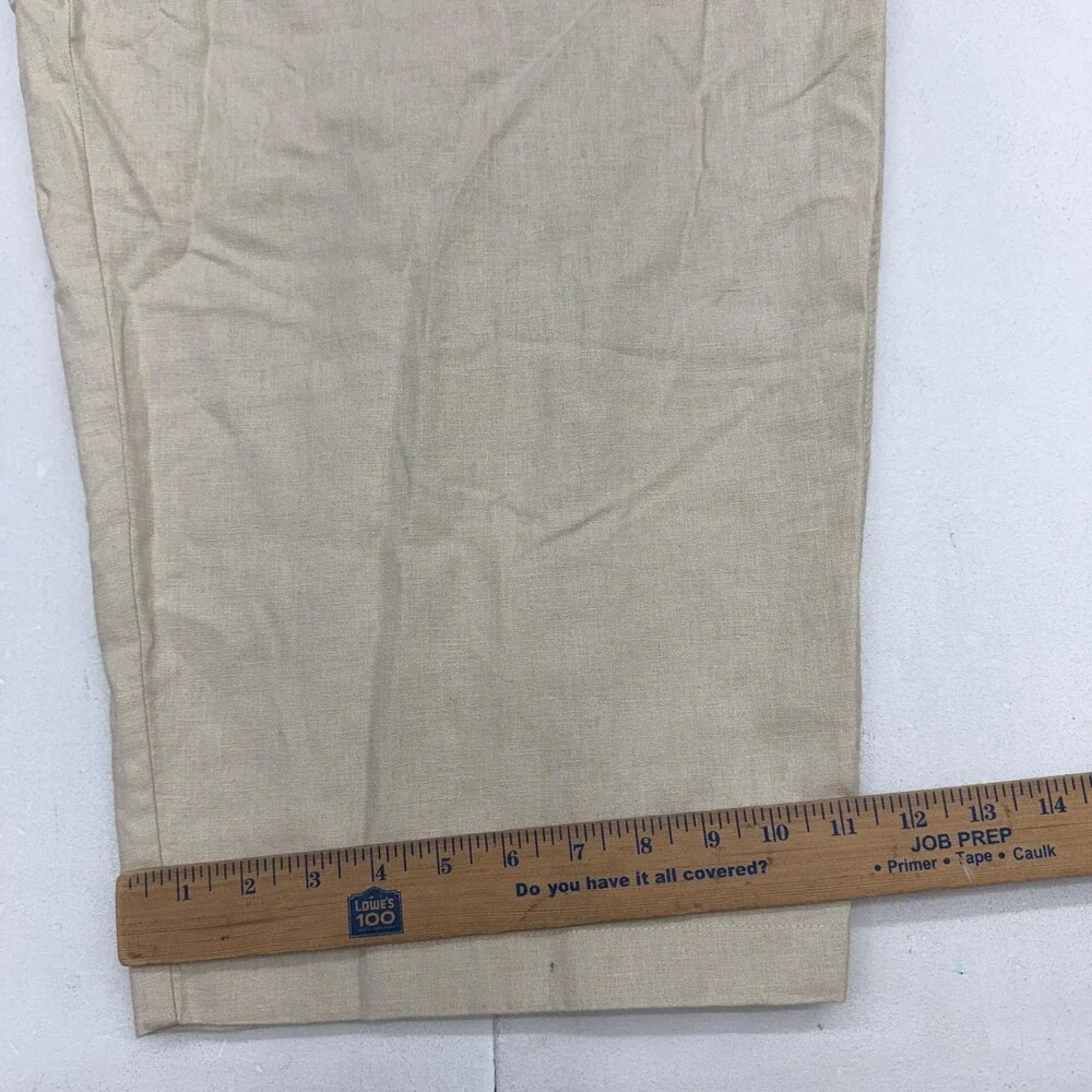 Oak Hill Pants Mens Big 60x30 5XL Beige Relaxed Fit Linen Chino Drawstring
